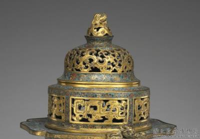 图片[2]-Copper tripod vessel in cloisonne enamels, Ming dynasty, Jingtai reign (1450-1456)-China Archive